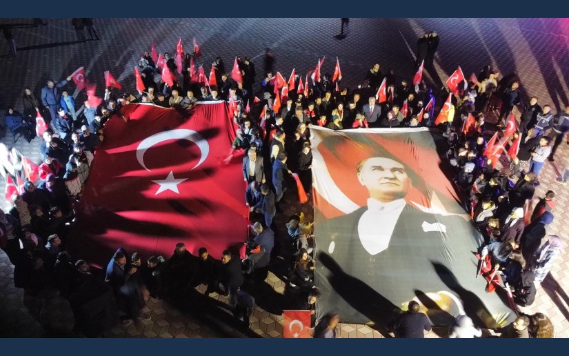 CUMHURİYET YÜRÜYÜŞÜ VE FENER ALAYI 101. YILINDA İLÇEMİZDE DÜZENLENDİ.